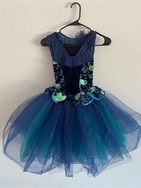 Girls Navy & Teal Ballet Tutu Dance Dress - Kids Costume